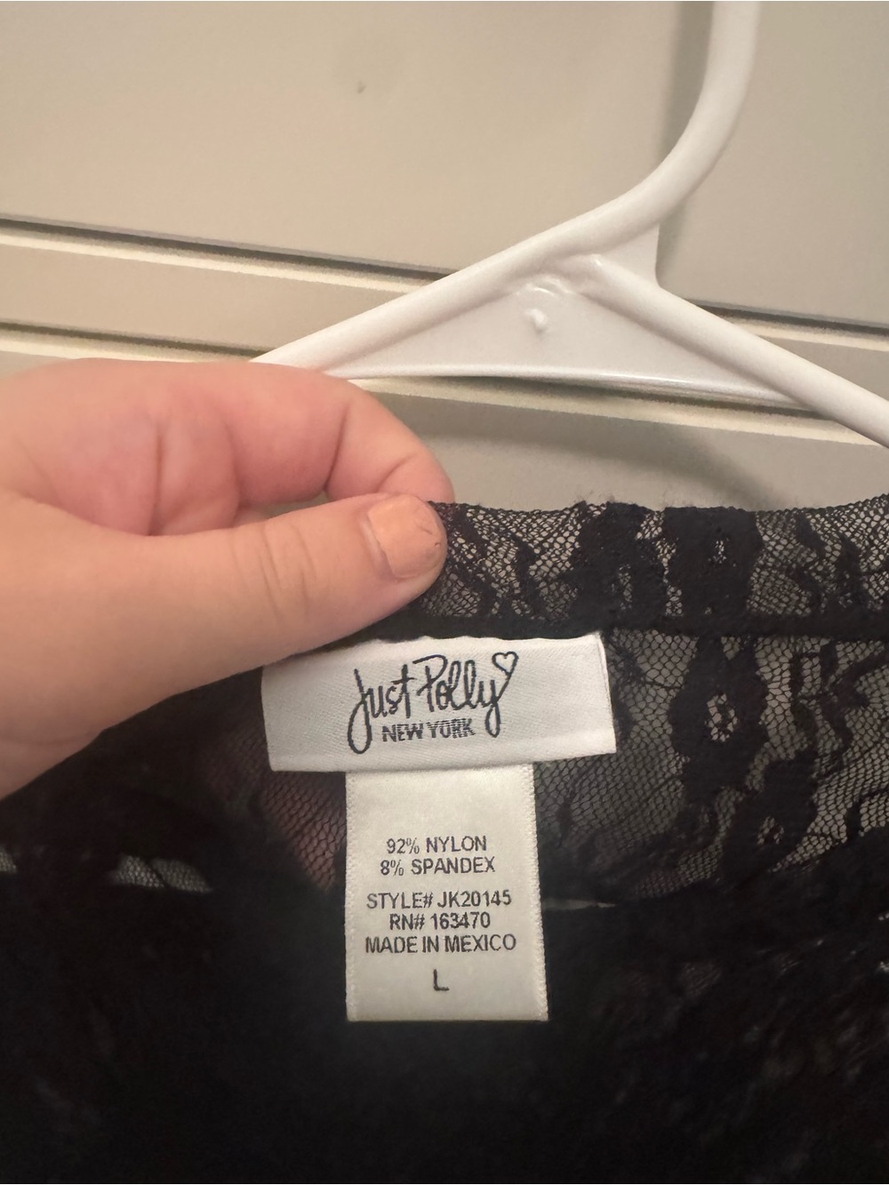 Black Lace Short Sleeve Sheer Top - Picture 2 of 2